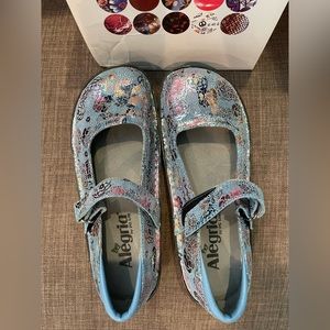 Alegria Belle Blue Metallic Floral size 37